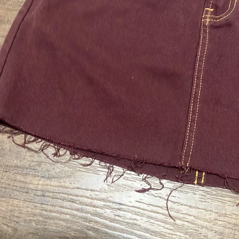 NWT PacSun Burgundy Denim Mini Skirt